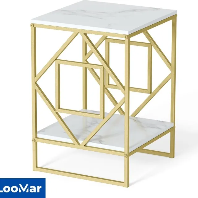 LooMar Haltafel - Side Table - Bijzettafel - Salontafel - Wandtafel - Woonkamertafel - Industrieel wit