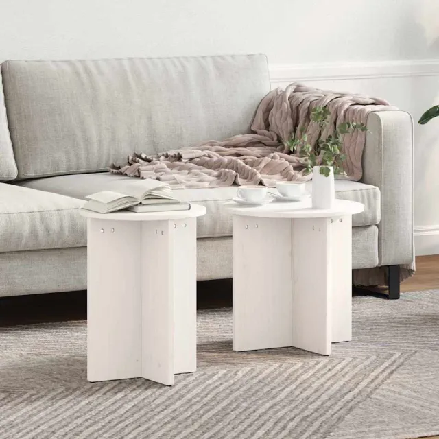 vidaXL Salontafel 2 st Wit 41.5 x 41.5 x 46 cm, foto 2