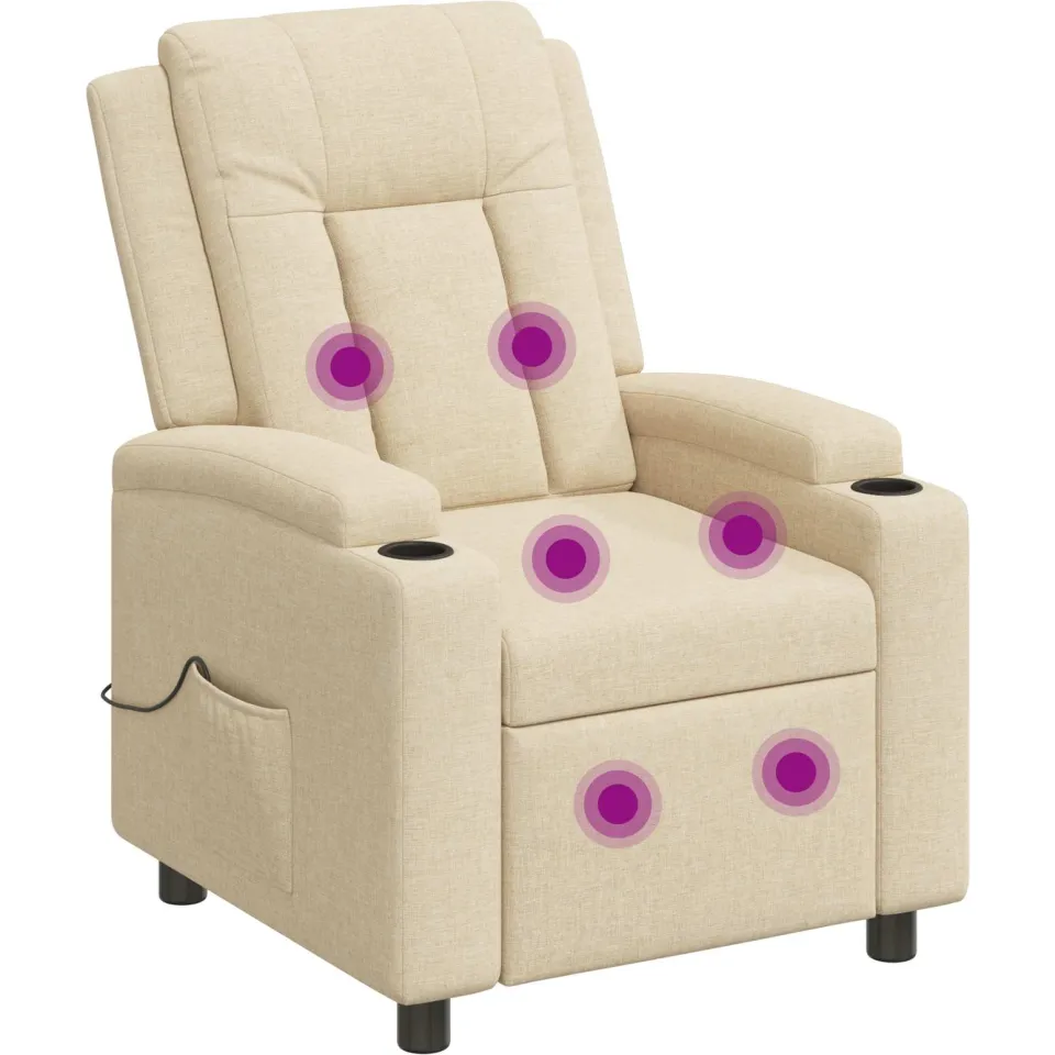 vidaXL Massage-relaxstoel Crèmekleurig 75 x 95 x 100 cm Stof