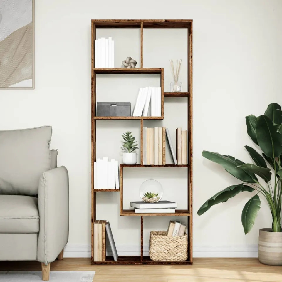 vidaXL Kamerscherm / boekenkast 67x25x161,5 cm hout oud houtkleur bruin, foto 2
