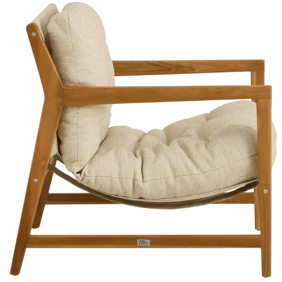 NOUS Garden loungestoel Mist teak beige, foto 3