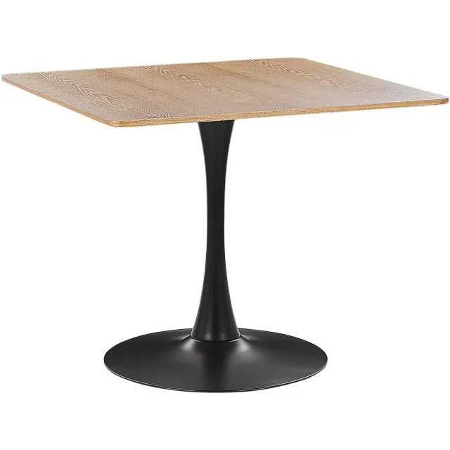 Beliani BOCA - Ronde eettafel - Lichte houtkleur/Zwart - 90 cm - MDF Bruin