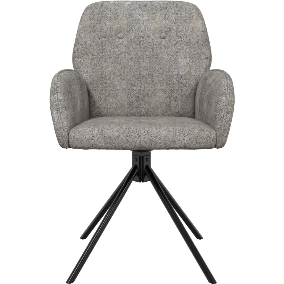 vidaXL Draai Eetstoelen 2 st Nep Suede Leer Lichtgrijs 54 x 55 x 86 cm