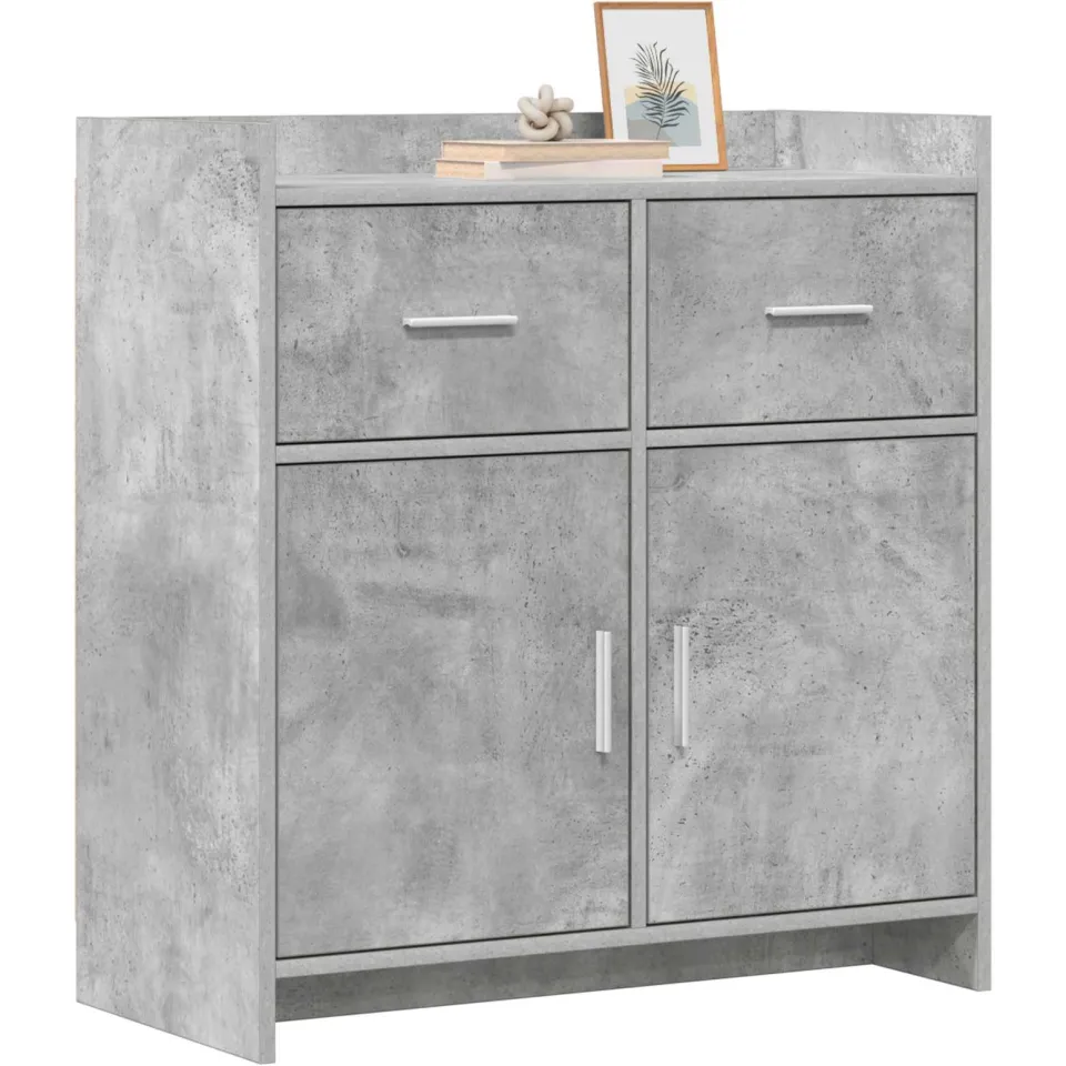 vidaXL Dressoir Betongrijs 75 x 36 x 80 cm Bewerkt hout