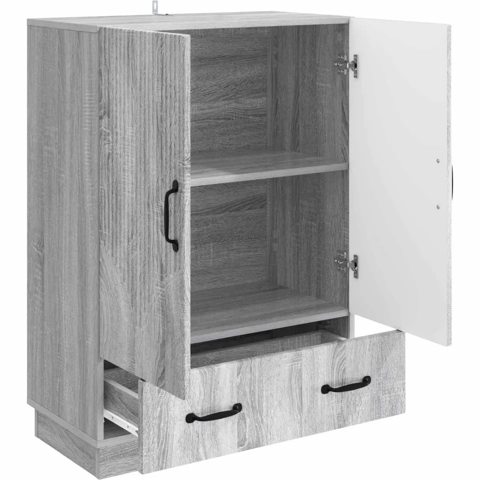 vidaXL Dressoir met lade Grijs sonoma 66 x 34,5 x 92 cm Bewerkt hout, foto 4