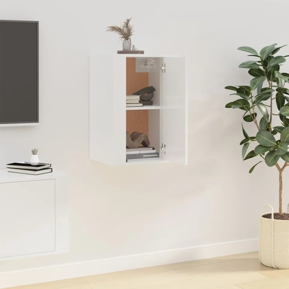 vidaXL Tv-wandmeubel 40x34,5x60 cm hoogglans wit, foto 4