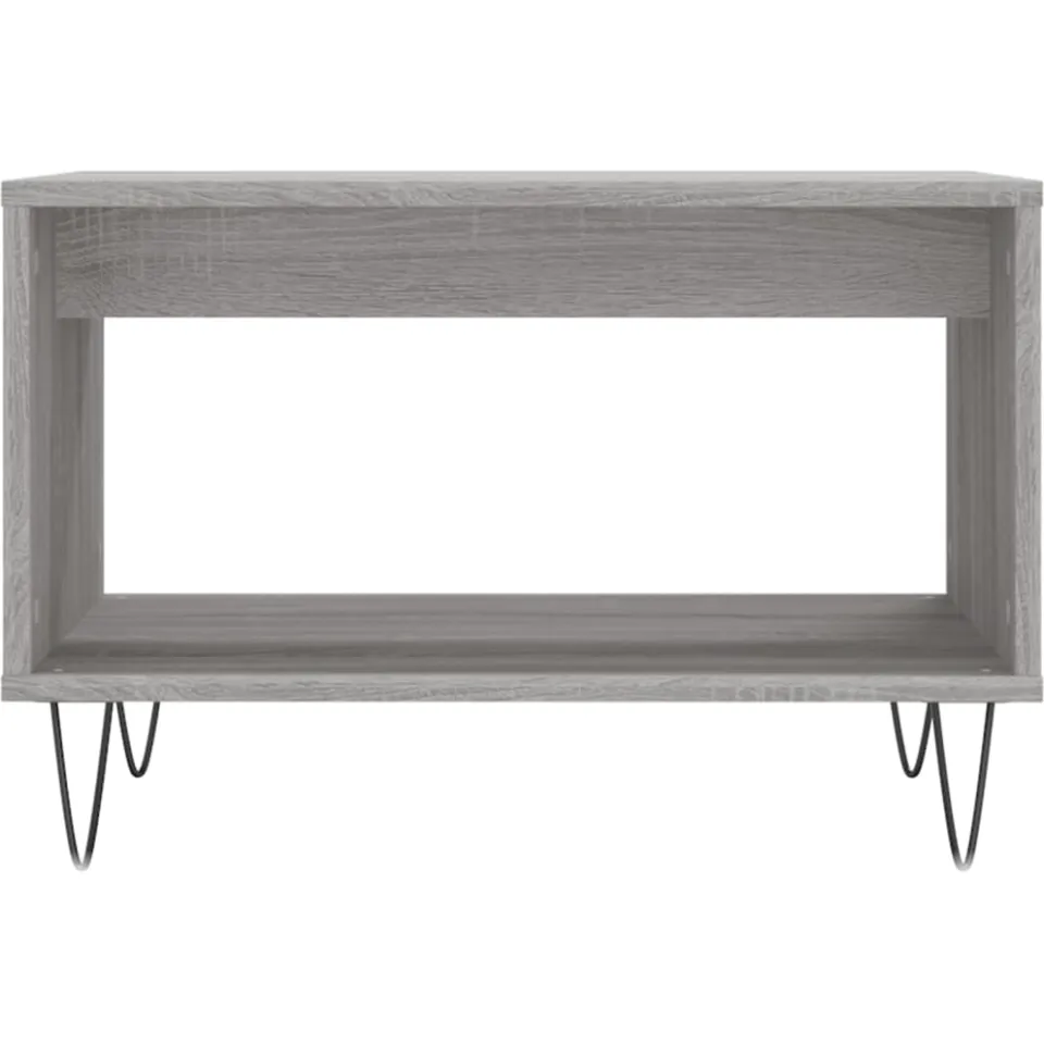 vidaXL Salontafel 60x50x40 cm bewerkt hout grijs sonoma eikenkleurig