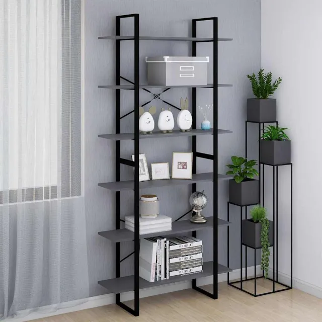 vidaXL Hoge kast 100x30x210 cm massief grenenhout grijs, foto 2