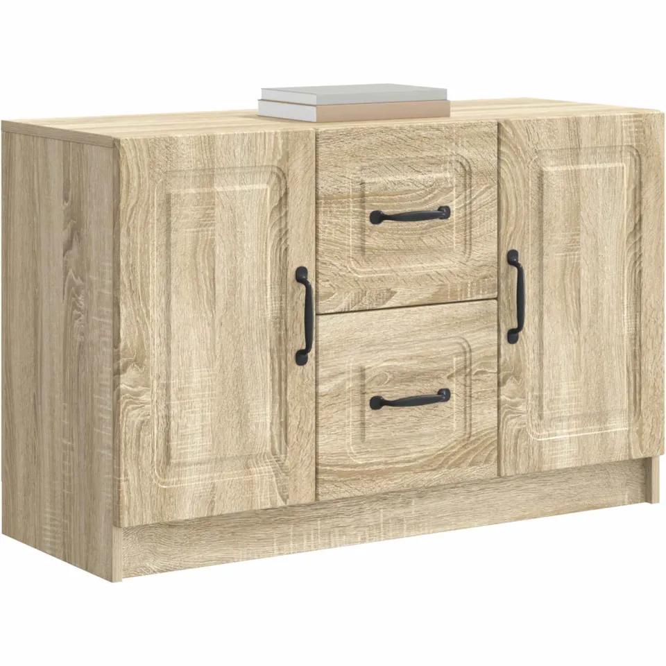 vidaXL Dressoir Sonoma Eiken 89 x 34,5 x 57 cm Bewerkt hout Bruin