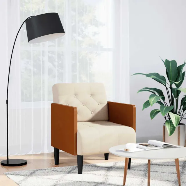 vidaXL Fauteuil met armleuningen 55 cm Linnen Beige