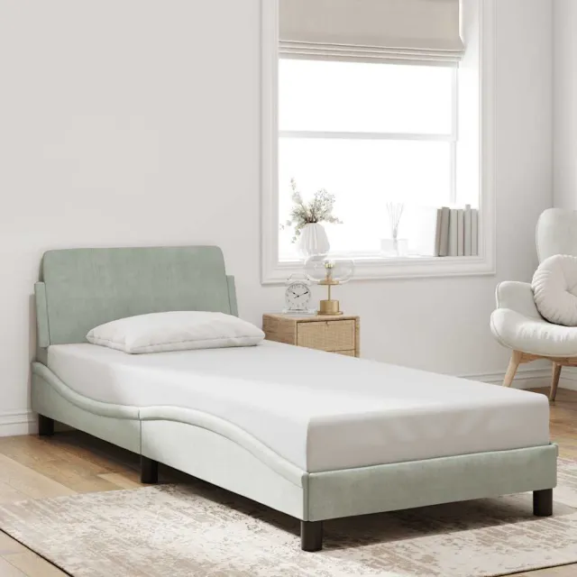 vidaXL Bedframe "Dover" 90x190 cm fluweel lichtgrijs