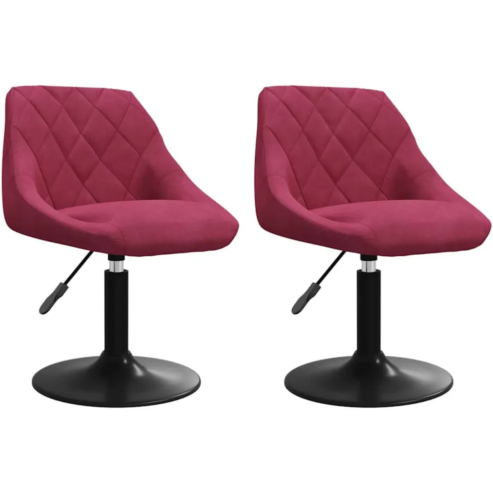 vidaXL Eetkamerstoelen draaibaar 2 st fluweel wijnrood