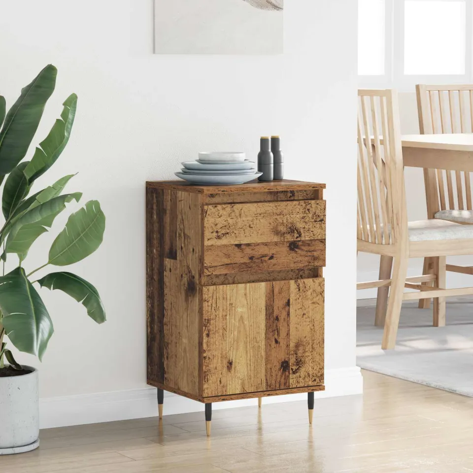 vidaXL Dressoir Oud Hout 40 x 35 x 70 cm Gemonteerd hout en ijzer bruin, foto 4
