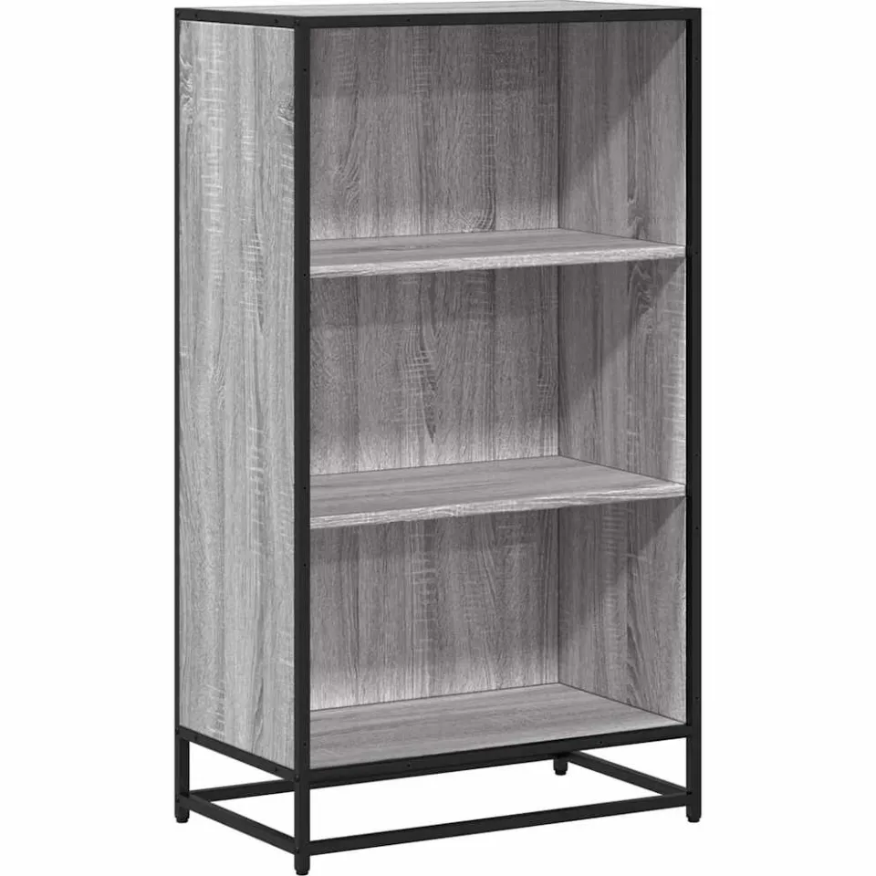 vidaXL Boekenkast 60x35x107,5 cm bewerkt hout grijs sonoma eikenkleur, foto 3