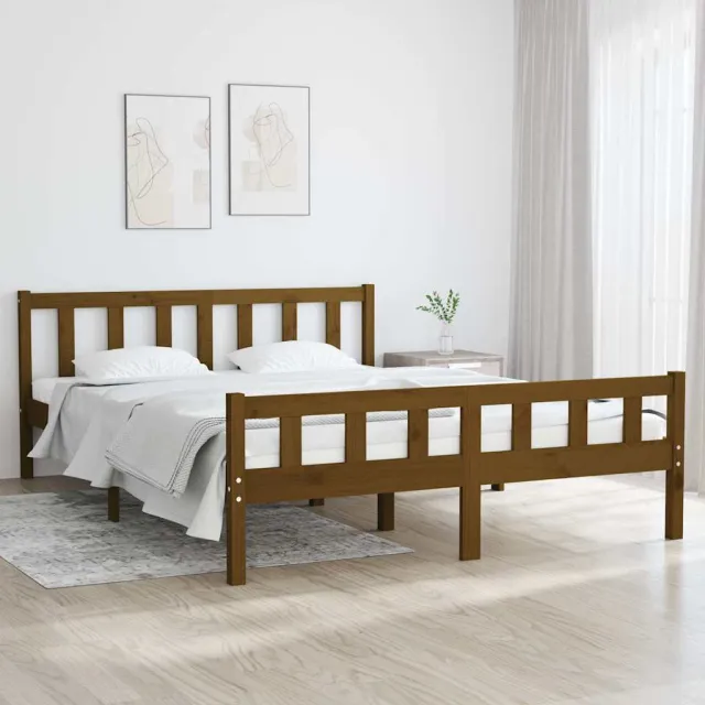 vidaXL Bedframe massief hout honingbruin 120x200 cm
