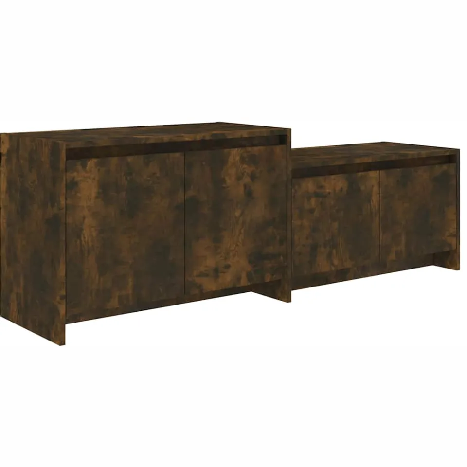 vidaXL Tv-meubel 146,5x35x50 cm bewerkt hout gerookt eikenkleurig Bruin