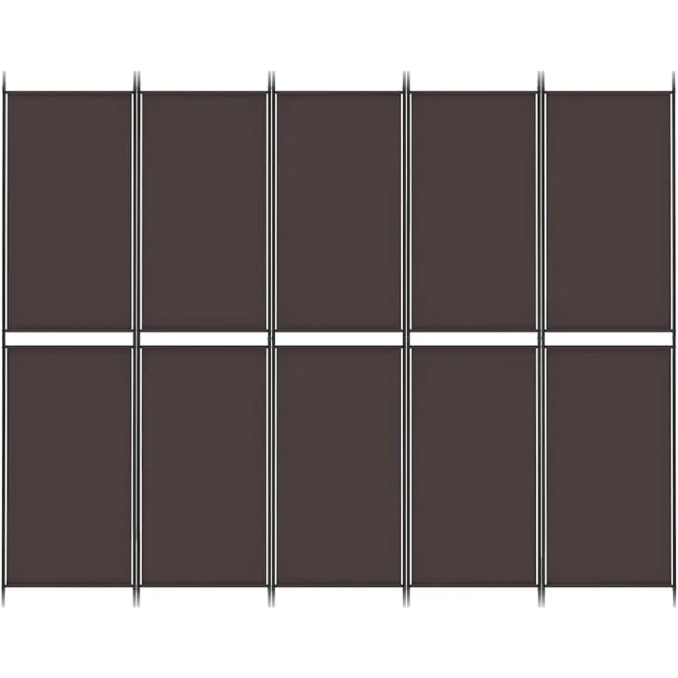 vidaXL Kamerscherm met 5 panelen 250x200 cm stof bruin