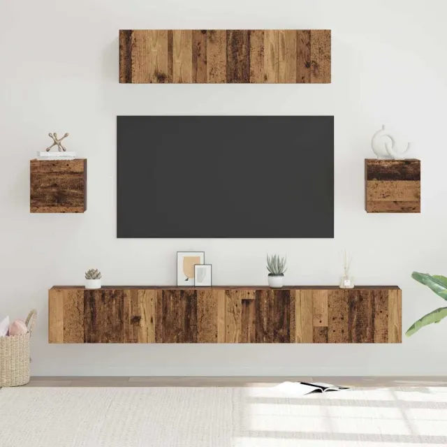 vidaXL Tv-meubelset 7 st 80 x 30 x 30 cm Oud Hout Bruin