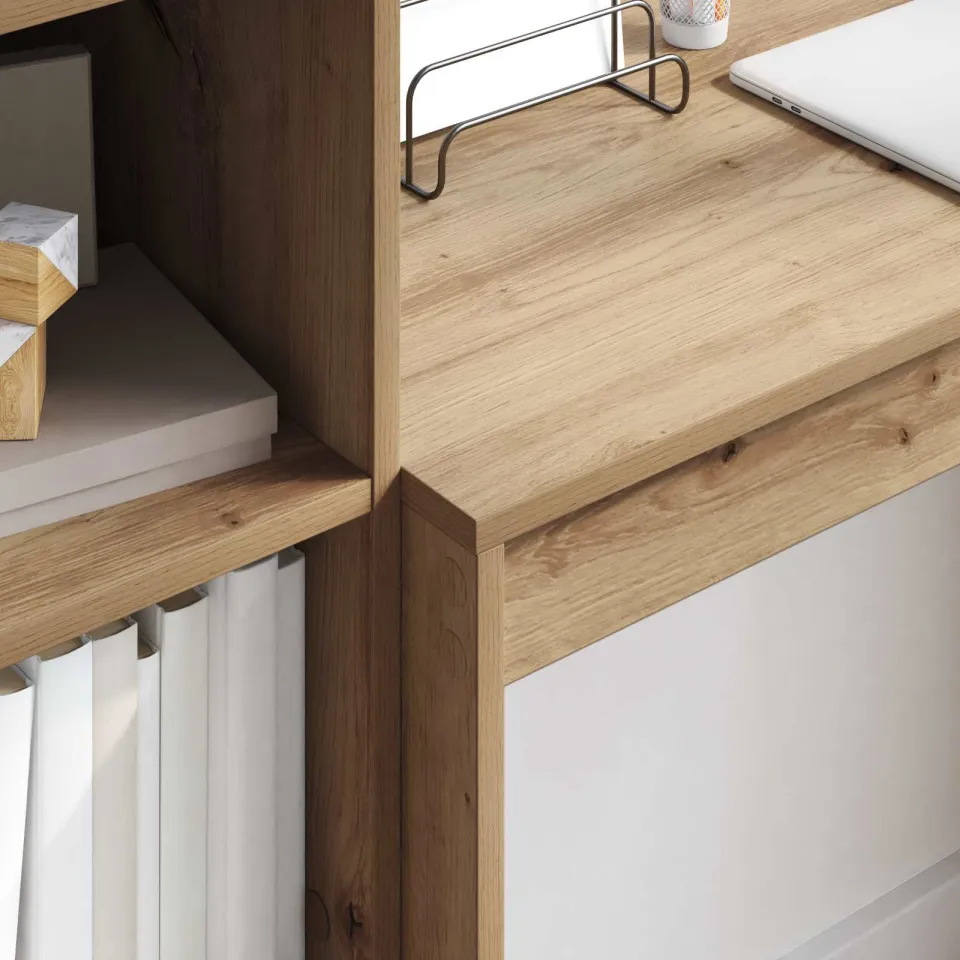 vidaXL Bureau Artisan Eiken 135,5 x 40 x 127 cm 2 st, foto 3