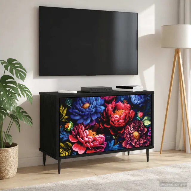 vidaXL Tv-meubel KIEL 69 x 33 x 50,5 cm Zwart eiken Bewerkt hout