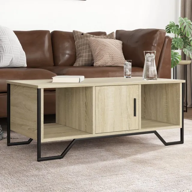 vidaXL Salontafel 100x51x40 cm bewerkt hout sonoma eikenkleurig Bruin