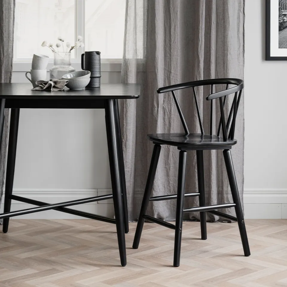 Rowico Home Carmen houten spijlen barkruk zwart - 65 cm, foto 3