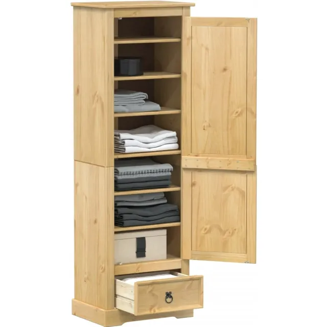 vidaXL Kledingkast Corona 55x38x170 cm massief grenenhout Bruin
