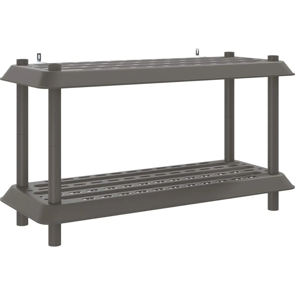 vidaXL Plankenunit 2-laags 100 x 40 x 55,5 cm PP Lichtgrijs, foto 3