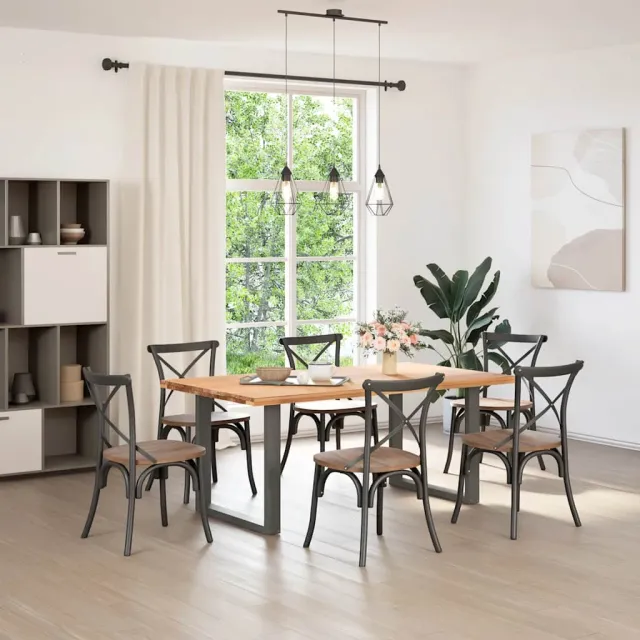 vidaXL Eettafelpoten 2 st U-vormig 90x(72-73) cm staal naturel Bruin