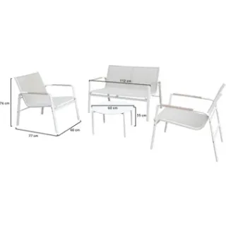 Central Park - Praxis Eigen Merk Central Park Loungeset Argos - Staal/textileen - L 77cm X B 112cm - 4 Personen, foto 2