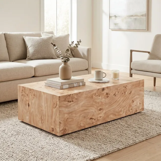 HAUSS SPOLE Salontafel - Minimalistisch Met Natuurlijke Houtlook - Voor Woonkamer En Interieur - MDF - 90 X 50 X 30 Cm - Wood