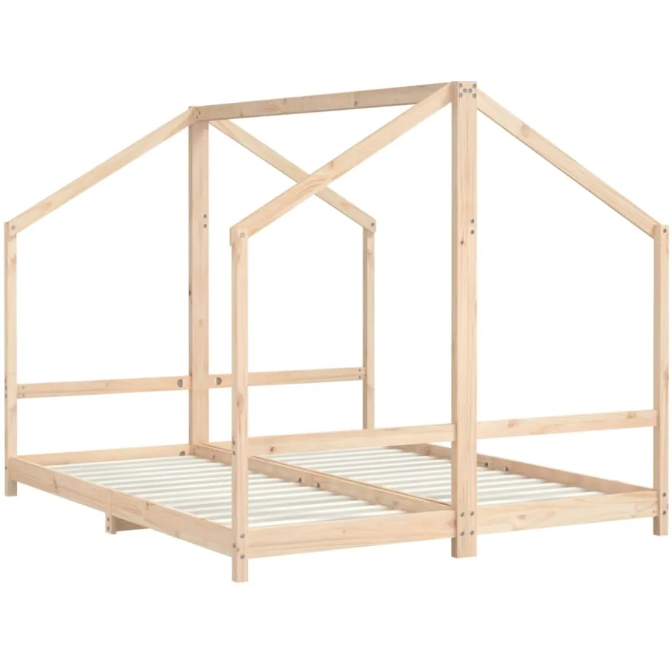 vidaXL Kinderbedframe 2x(80x200) cm massief grenenhout Bruin