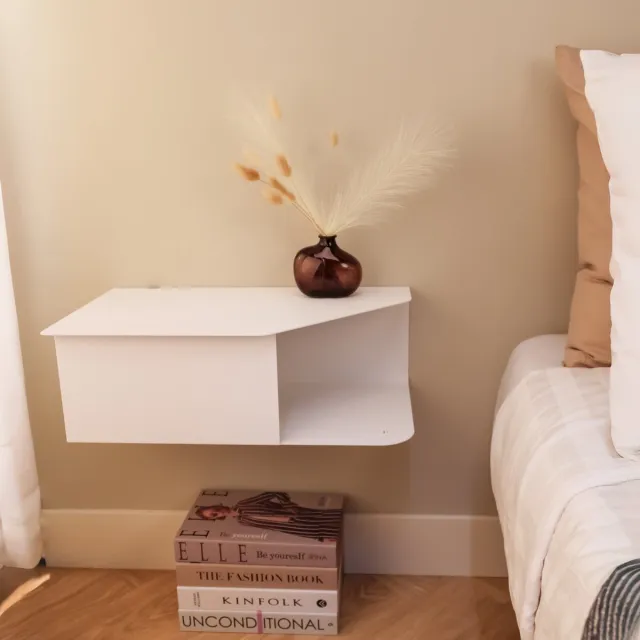 By Bresi Nachtkastje set van 2 Riva - Wit - Minimalistisch design - Nachtkastjes - Nachtkastje modern