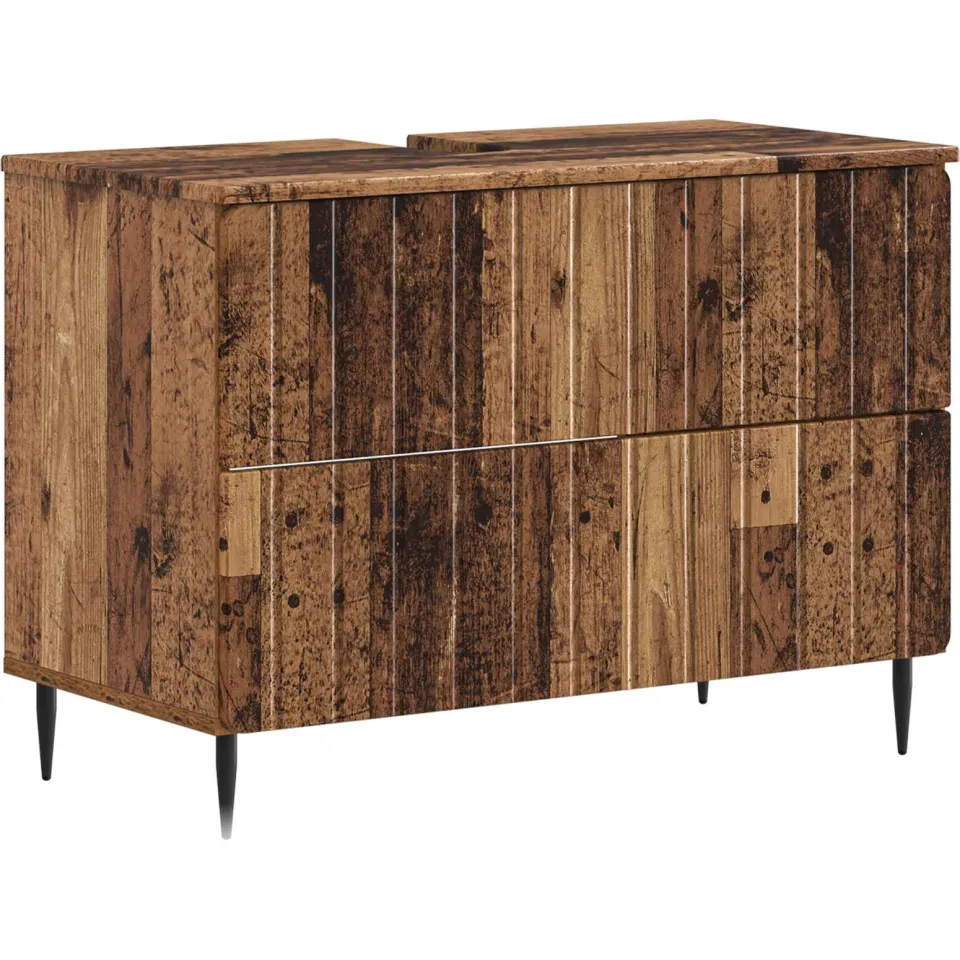 vidaXL Badkamer wastafelkast ZWOLLE Oud hout 82 x 41 x 58,5 cm bruin, foto 3