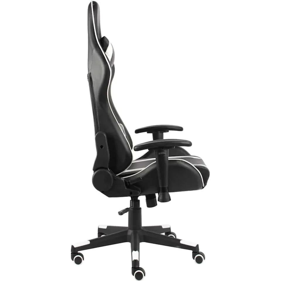 vidaXL Gamestoel draaibaar PVC wit, foto 4