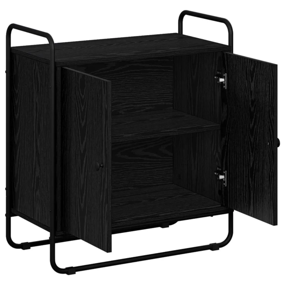 vidaXL Dressoir Zwart eiken 68 x 35 x 75 cm Bewerkt hout