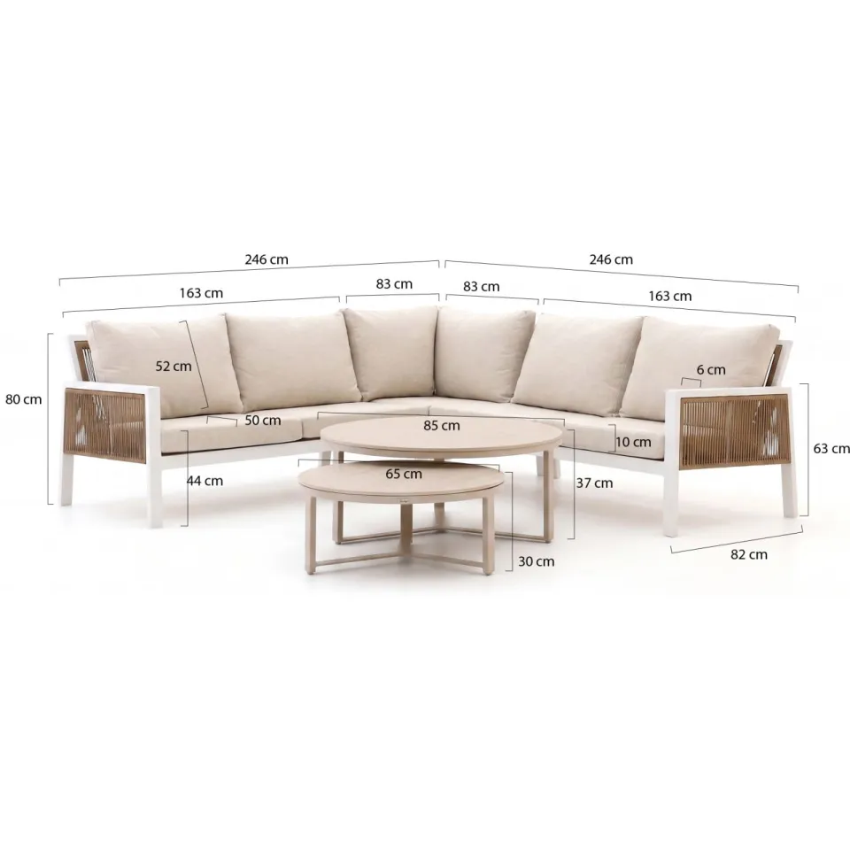 Manifesto Furniture Manifesto Alzano hoek loungeset 5-delig wit, foto 2