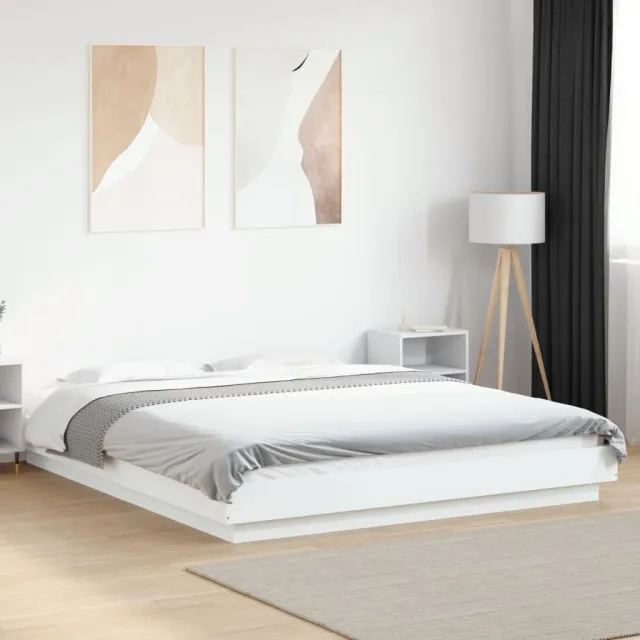 vidaXL Bedframe bewerkt hout wit 150x200 cm