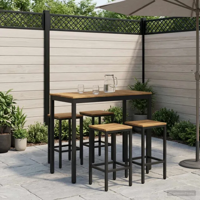 vidaXL Tuinbar Tafel NAARDEN Whitewash en zwart 108,5 x 55 x 105 cm, foto 2