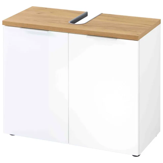 Wastafelkast Palma Eiken Wit Bruin | Wit