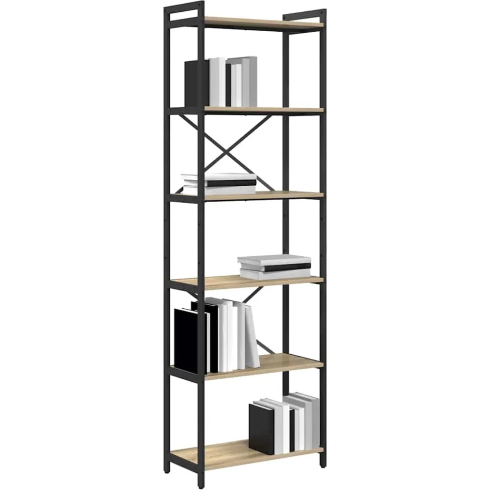 vidaXL Boekenkast 60 x 30 x 189,5 cm Bewerkt hout Sonoma Eiken Bruin