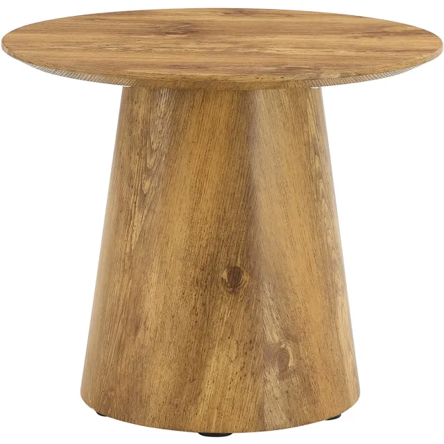 SONNENH Ronde bijzettafel met taps toelopende voet - MDF houtlook - 50 cm Natuurlijke houtlook