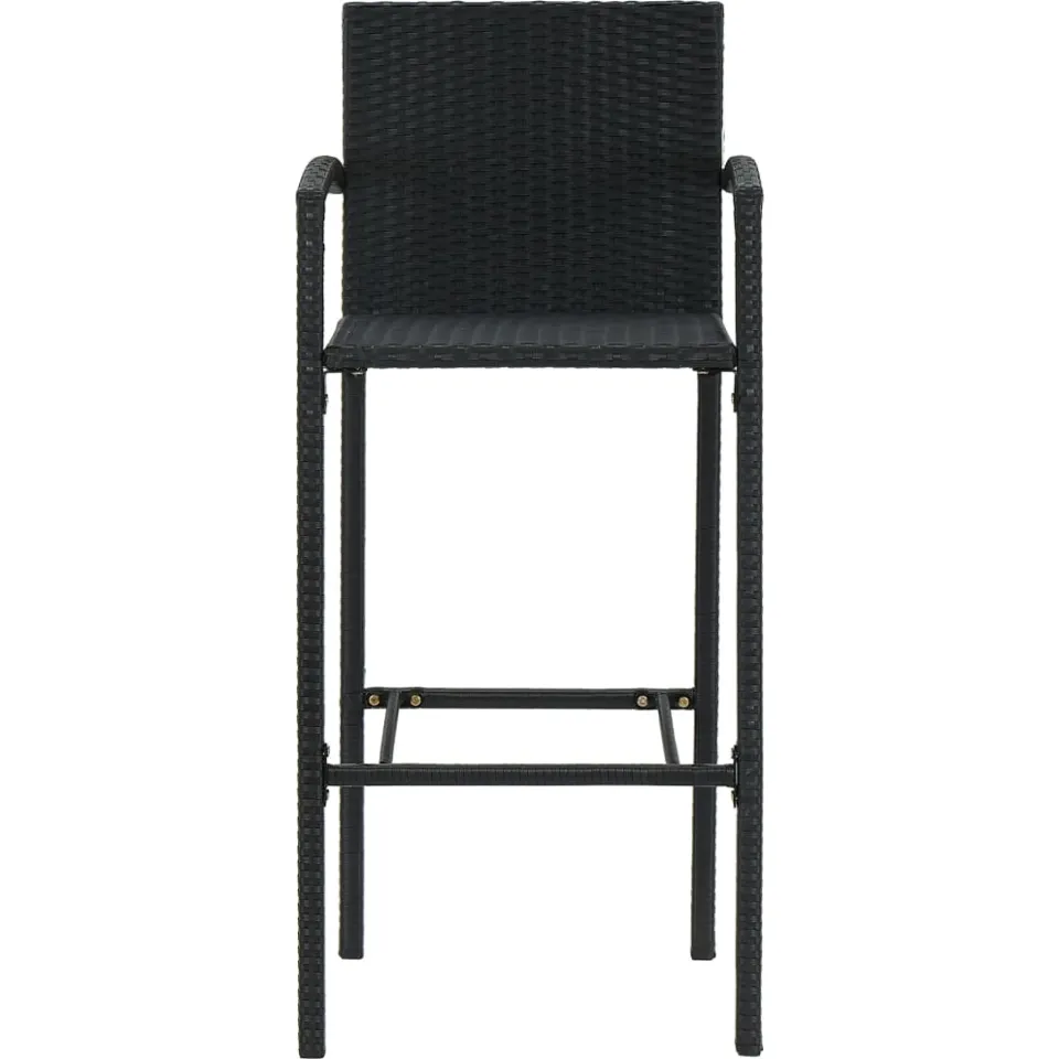 vidaXL Barkrukken 4 st poly rattan zwart, foto 3