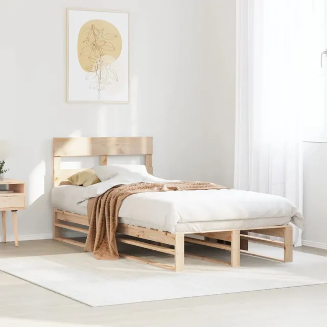 vidaXL Bedframe zonder matras massief grenenhout 90x190 cm bruin
