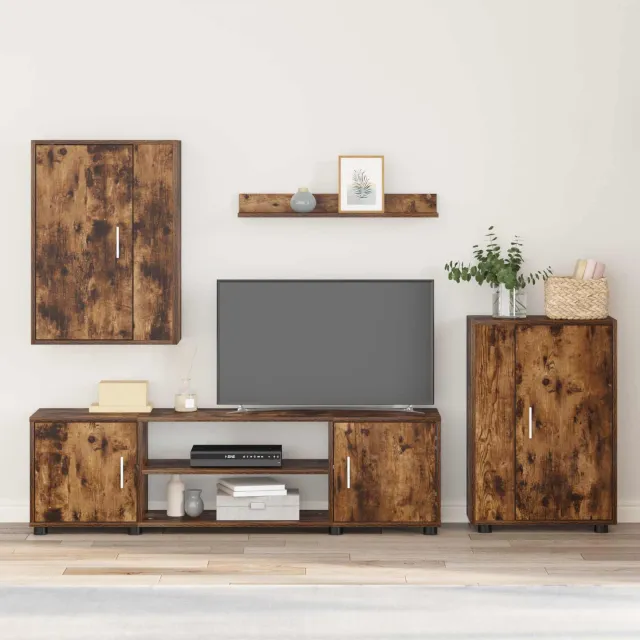 vidaXL Tv-meubelset 140 x 40 x 33 cm Gerookt Eiken, foto 2