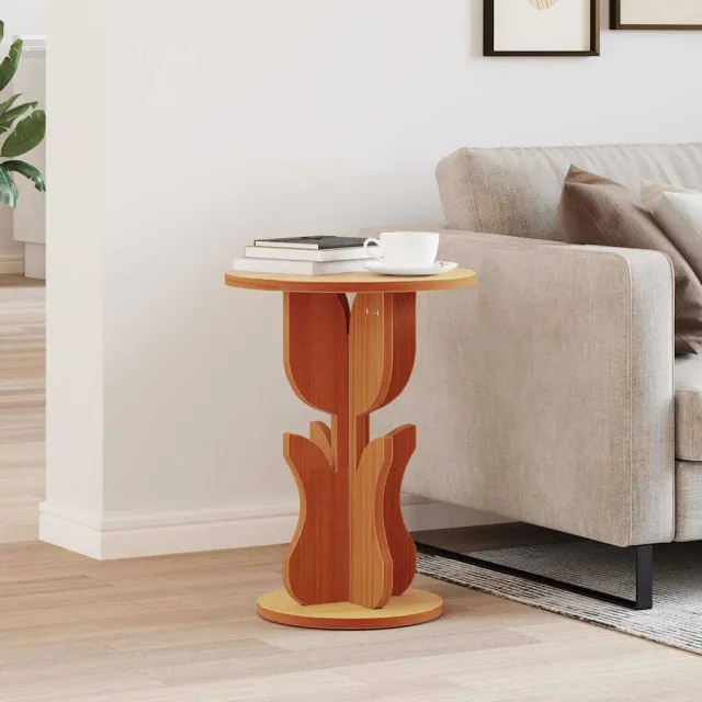 vidaXL Salontafel Wasbruin 39,5 x 39,5 x 53,5 cm Massief grenenhout bruin, foto 2