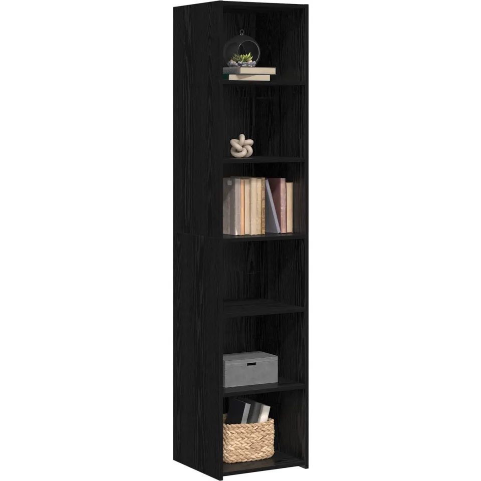 vidaXL Dressoir Zwart eiken 40 x 41 x 185 cm Bewerkt hout, foto 2