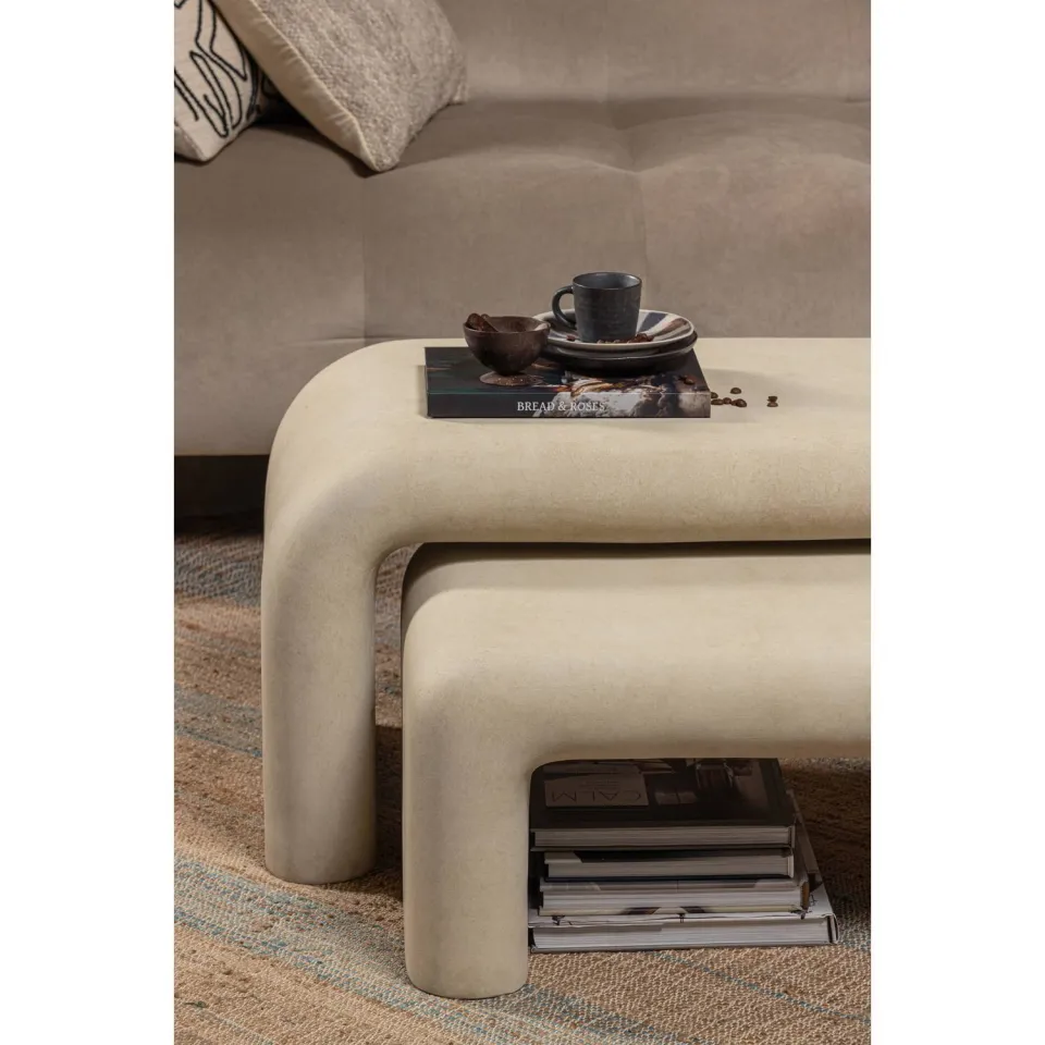 WOOOD Stani Salontafels - Naturel - Set van 2, foto 4