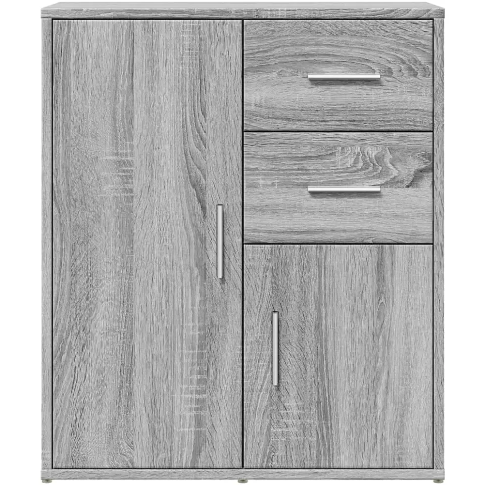 vidaXL Dressoir 60x31x70 cm bewerkt hout grijs sonoma, foto 4