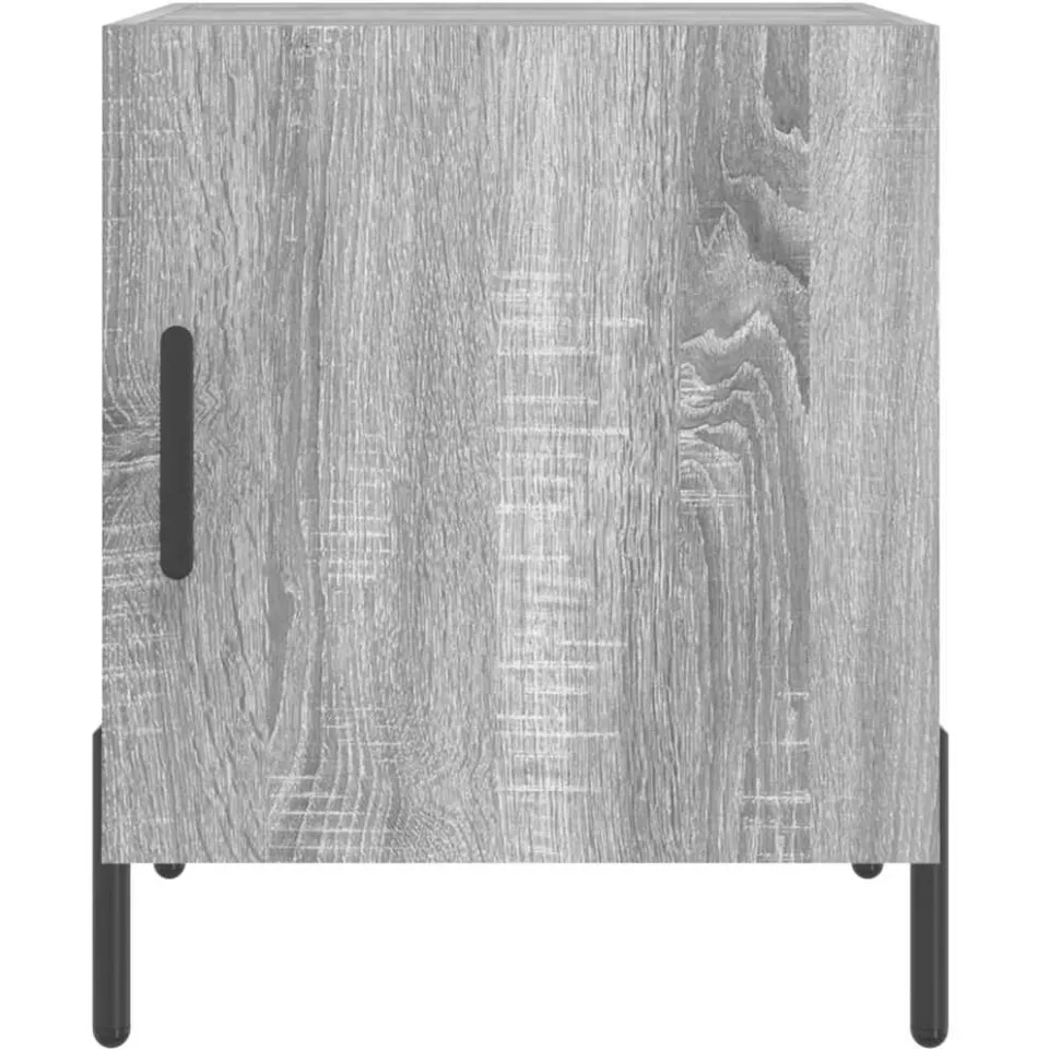 vidaXL Nachtkastjes 2 st 40x40x50 cm bewerkt hout grijs sonoma eiken, foto 4